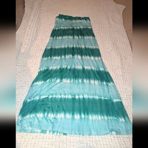 Nwot Design History Long Green/ Blue Tie Dye Maxi Skirt size Missy S
